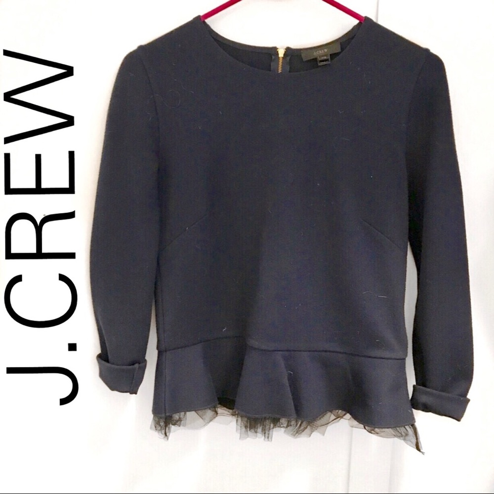 Jcrew Navy Peplum Top XXS